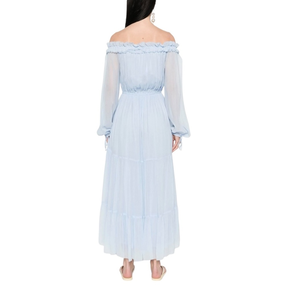 NWT Maje Flared Light Blue Dress Size 36 US 4 - Picture 4 of 11